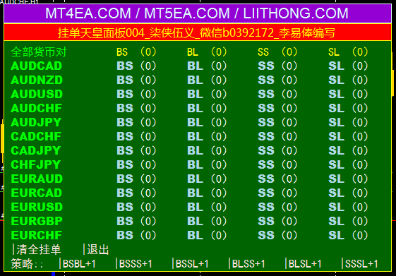 MT4 EA 外汇 挂单天皇版本4.0+EA源码（MQ4）（柒侠伍义）